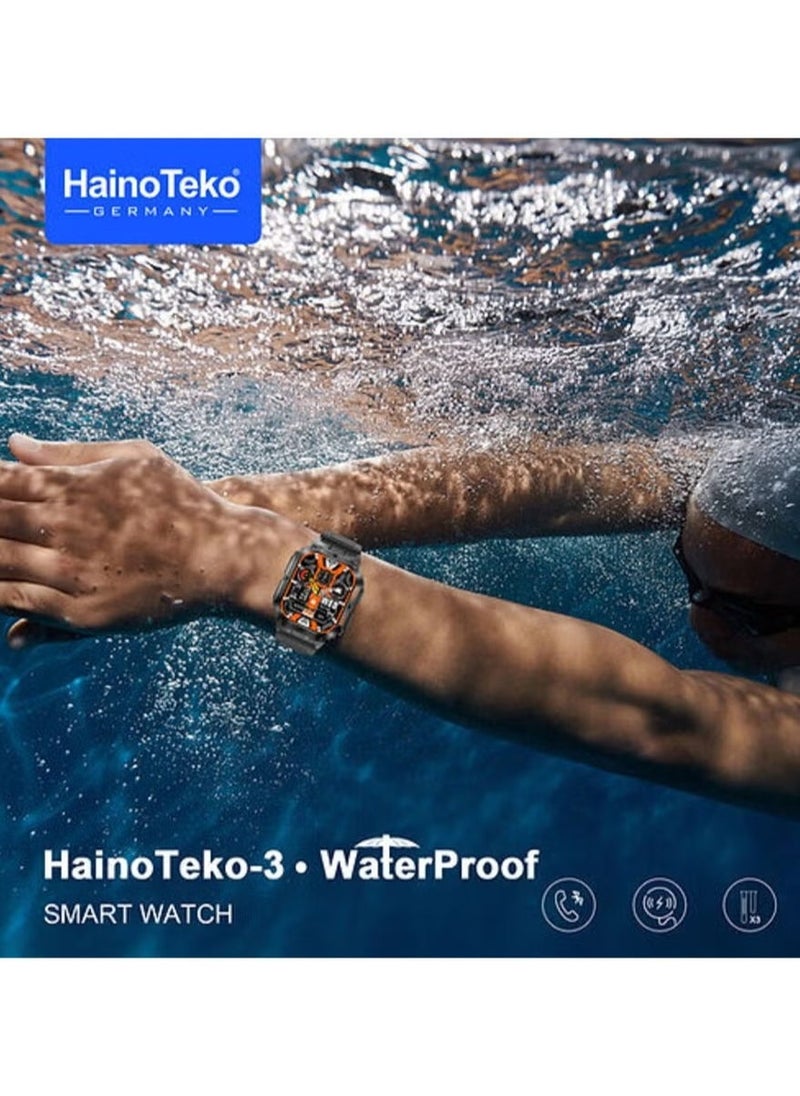 Haino Teko Smart Watch with 3 Pairs of Straps – Fitness & Health Tracker, Waterproof, Bluetooth Connectivity, Sleek Design for Men & Women, Customizable Style - Image 5