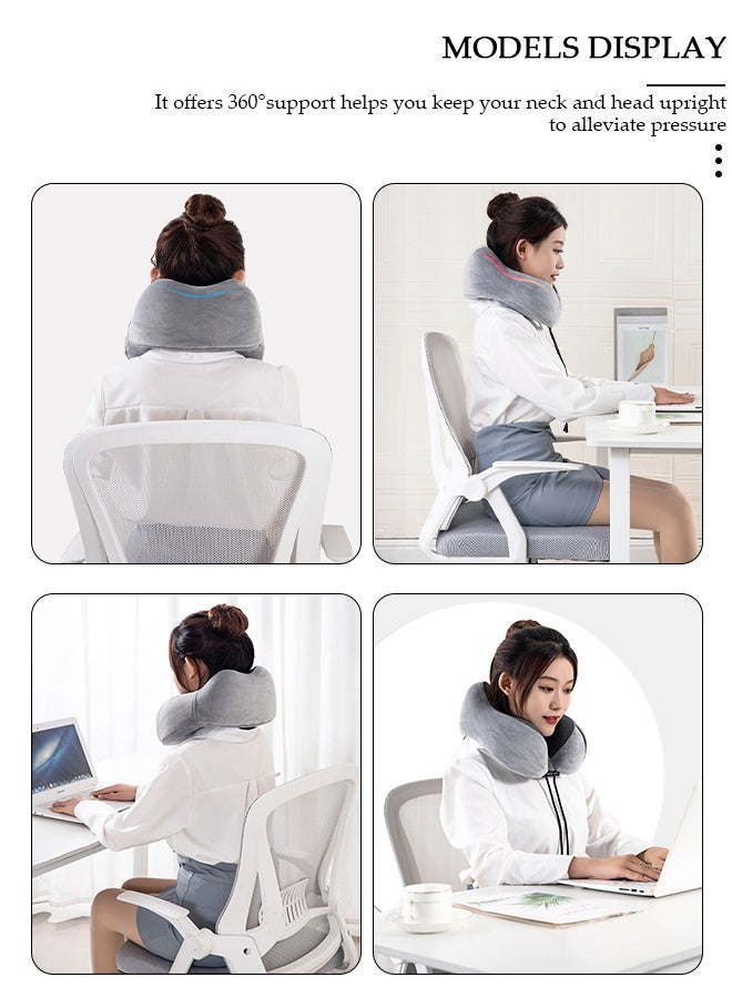 DUNISO Memory Cotton Core U-Shaped Neck Pillow Neck Support Head Rest Travel Pillow for Airplane Sleeping Office Relax Home Recliners - Image 5