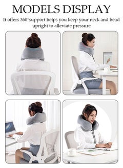 DUNISO Memory Cotton Core U-Shaped Neck Pillow Neck Support Head Rest Travel Pillow for Airplane Sleeping Office Relax Home Recliners  - Image 2