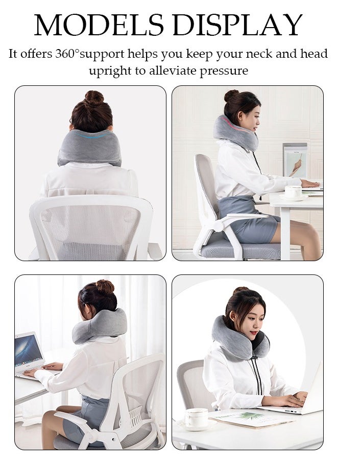DUNISO - Memory Cotton Core U-Shaped Neck Pillow Neck Support Head Rest Travel Pillow for Airplane Sleeping Office Relax Home Recliners - Image 1