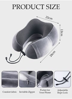 DUNISO Memory Cotton Core U-Shaped Neck Pillow Neck Support Head Rest Travel Pillow for Airplane Sleeping Office Relax Home Recliners  - Image 3