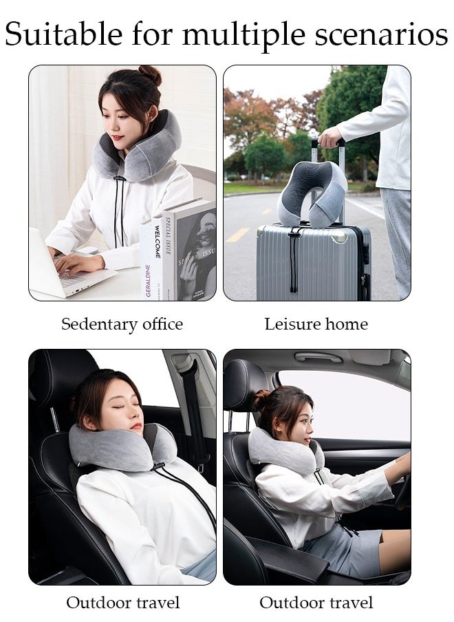 DUNISO - Memory Cotton Core U-Shaped Neck Pillow Neck Support Head Rest Travel Pillow for Airplane Sleeping Office Relax Home Recliners - Image 1