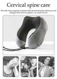 DUNISO Memory Cotton Core U-Shaped Neck Pillow Neck Support Head Rest Travel Pillow for Airplane Sleeping Office Relax Home Recliners  - Image 5