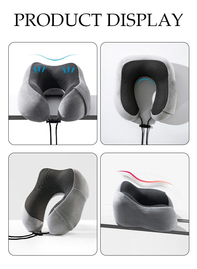 DUNISO - Memory Cotton Core U-Shaped Neck Pillow Neck Support Head Rest Travel Pillow for Airplane Sleeping Office Relax Home Recliners - Image 1