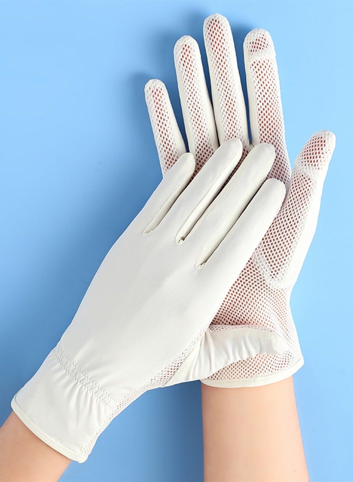 RTYY Women's Gloves Driving Gloves Non-slip Sun Protection Summer UV Protection Gloves White  - Image 3