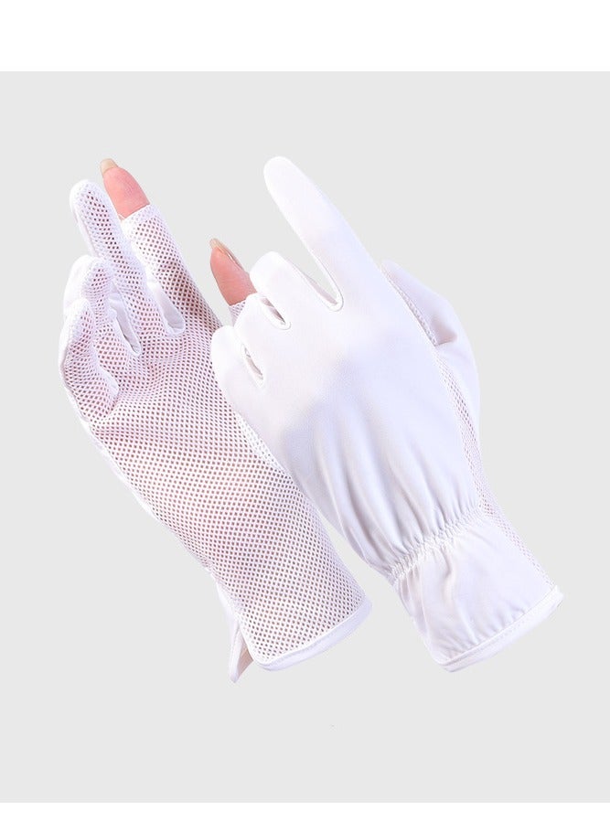 RTYY Women's Gloves Driving Gloves Non-slip Sun Protection Summer UV Protection Gloves White  - Image 2