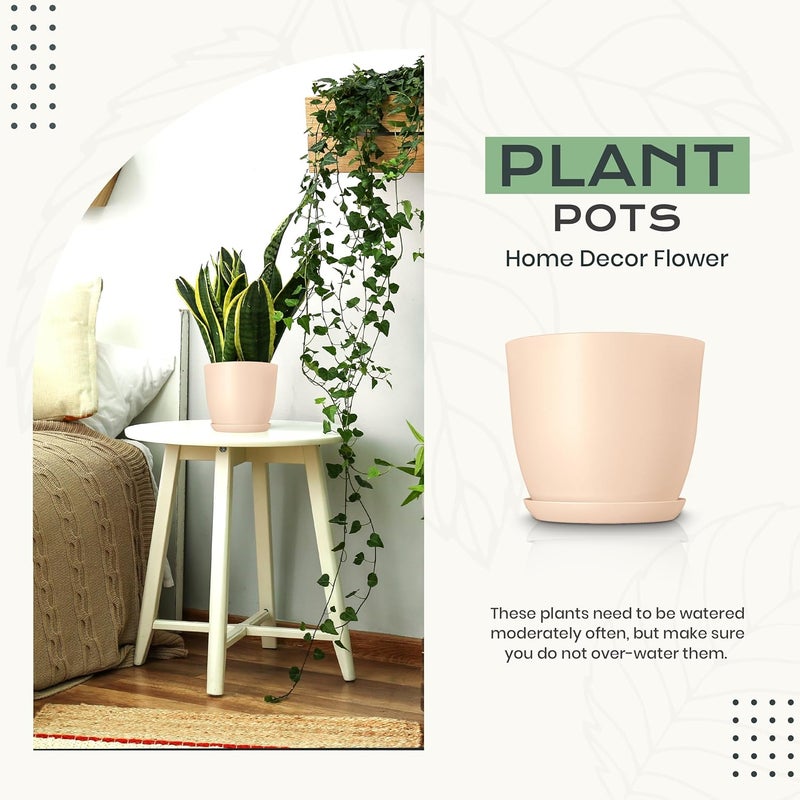 Utopia Home Plastic Planters Pink, Flower Nursery Pots Indoor Modern Decorative Plastic Pots for Plants, Succulents, Flowers, and Cactus 10 Pack, Multisize - Image 4