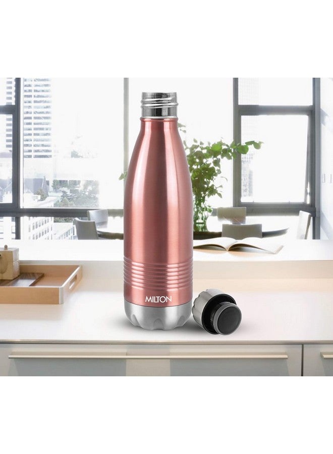 Milton Milton Insulated Water Bottle 750 ml (24 oz), Stainless Steel Double Walled Vacuum for 24 Hours Hot and Cold with Cover, Leakproof, BPA Free, Thermosteel Duo-DLX 750, Rose Gold - Image 2