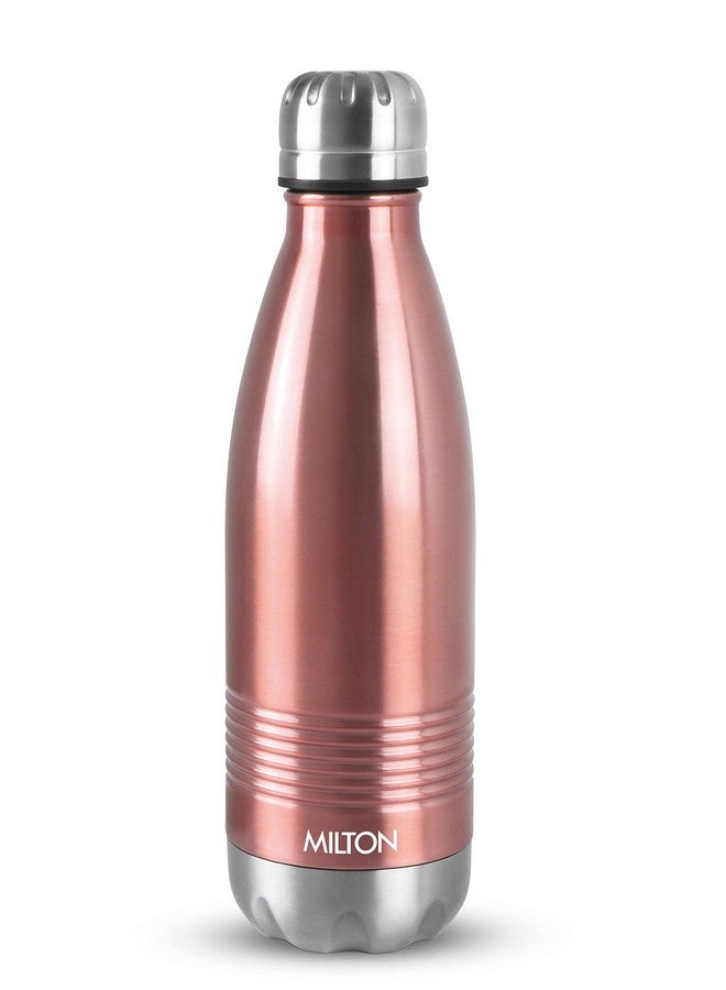 Milton Milton Insulated Water Bottle 750 ml (24 oz), Stainless Steel Double Walled Vacuum for 24 Hours Hot and Cold with Cover, Leakproof, BPA Free, Thermosteel Duo-DLX 750, Rose Gold - Image 1