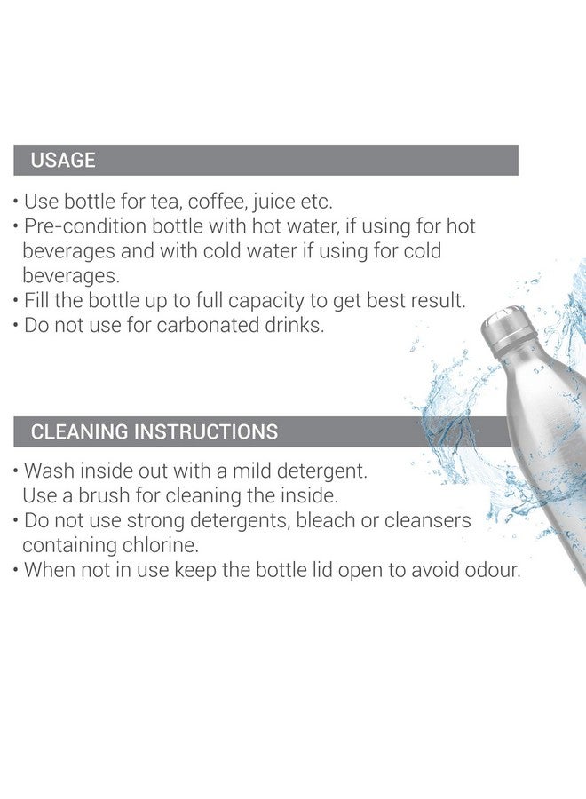 Milton Milton Insulated Water Bottle 750 ml (24 oz), Stainless Steel Double Walled Vacuum for 24 Hours Hot and Cold with Cover, Leakproof, BPA Free, Thermosteel Duo-DLX 750, Rose Gold - Image 4