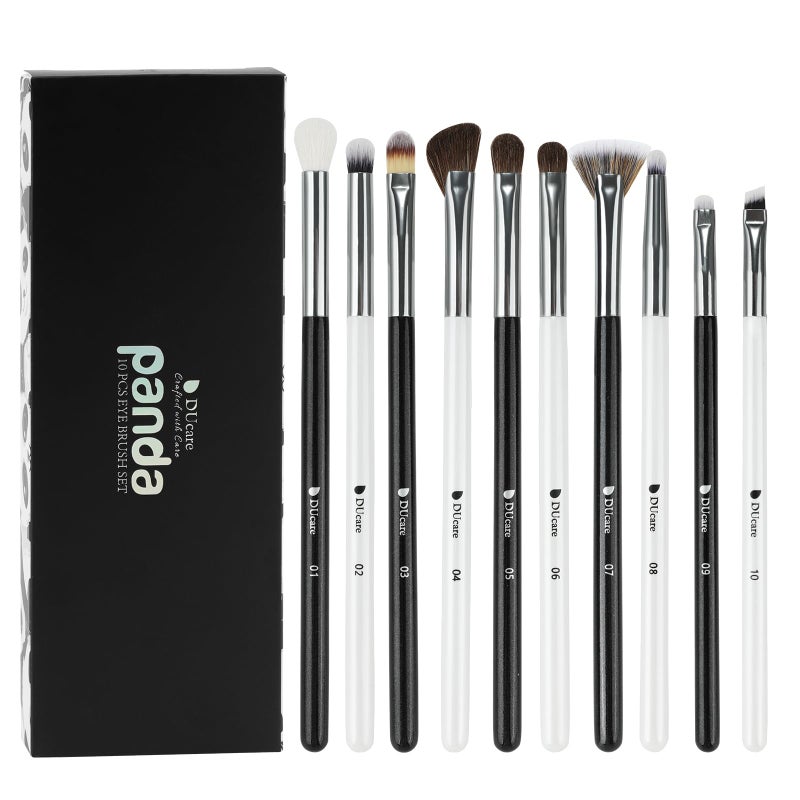 DUcare Eyeshadow Brushes Set 10pcs Eye Makeup Brushes Professional Eyeshadow Brush Set Travel Concealer Eyebrow Eyelash Eye Liners Blending