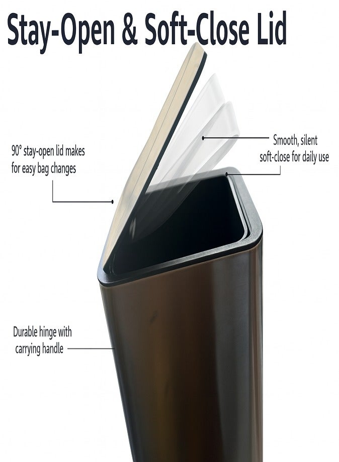 LIVVY 12L Stainless Steel Trash Bin with Pedal, Soft-Close Lid & Smudge-Resistant Finish, Durable Waste Bin for Kitchen, Office & Home Use - Image 5