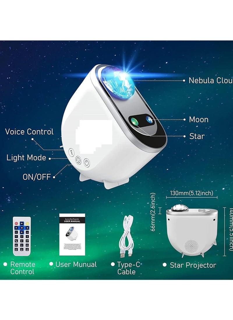 Generic - LED Northern Lights Aurora Projector, Noise Starry Moon Light with Bluetooth Speaker for Adult Kids Gift, Bedroom, Room - Image 1