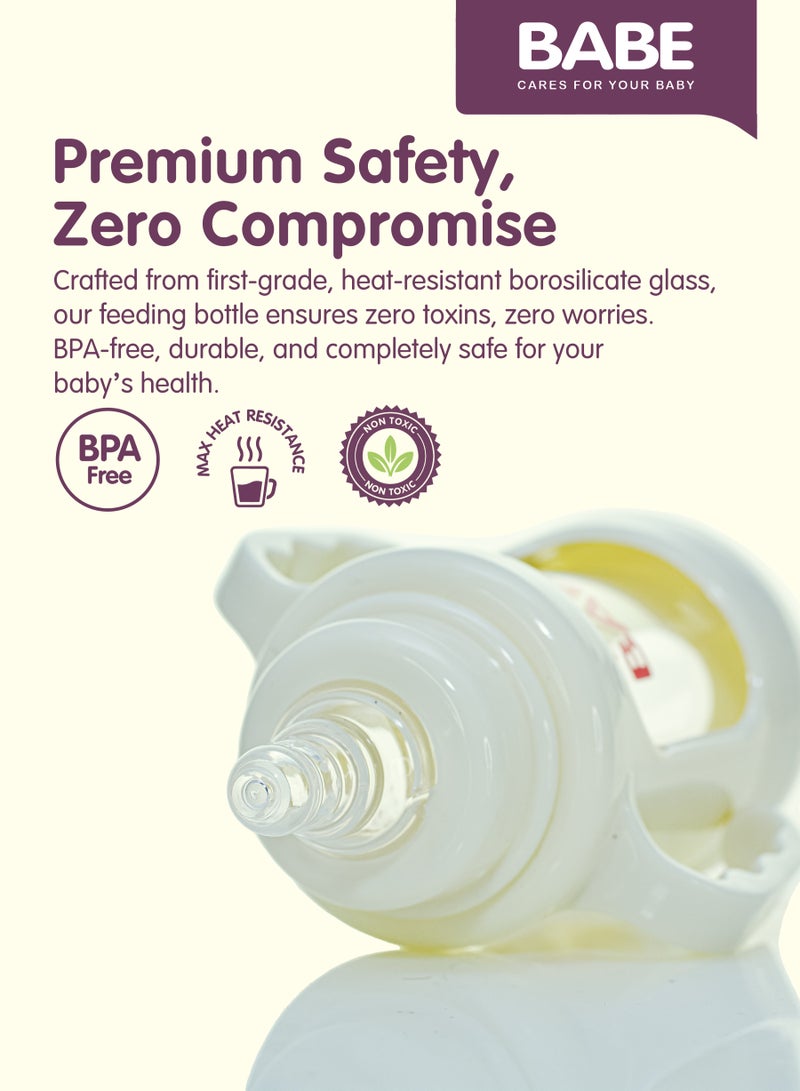 Babe Glass baby feeding bottle Heat - resisting (M) - 120 ml (4 oz) - Image 3