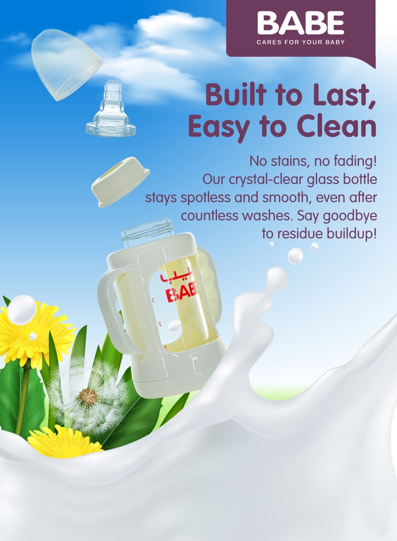 Babe Glass baby feeding bottle Heat - resisting (M) - 120 ml (4 oz) - Image 4