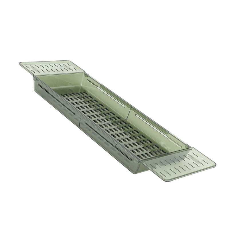 Bathtub Tray Table Extendable Draining Large Capacity Waterproof Bath Shelf for Bathroom Translucent Green - Image 4