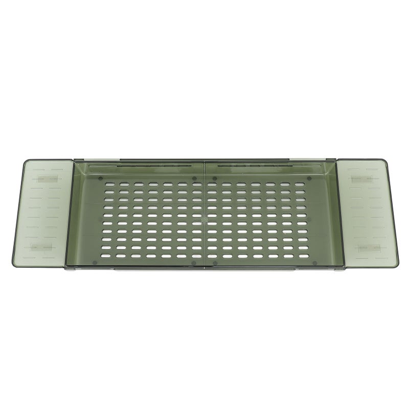 Bathtub Tray Table Extendable Draining Large Capacity Waterproof Bath Shelf for Bathroom Translucent Green - Image 3