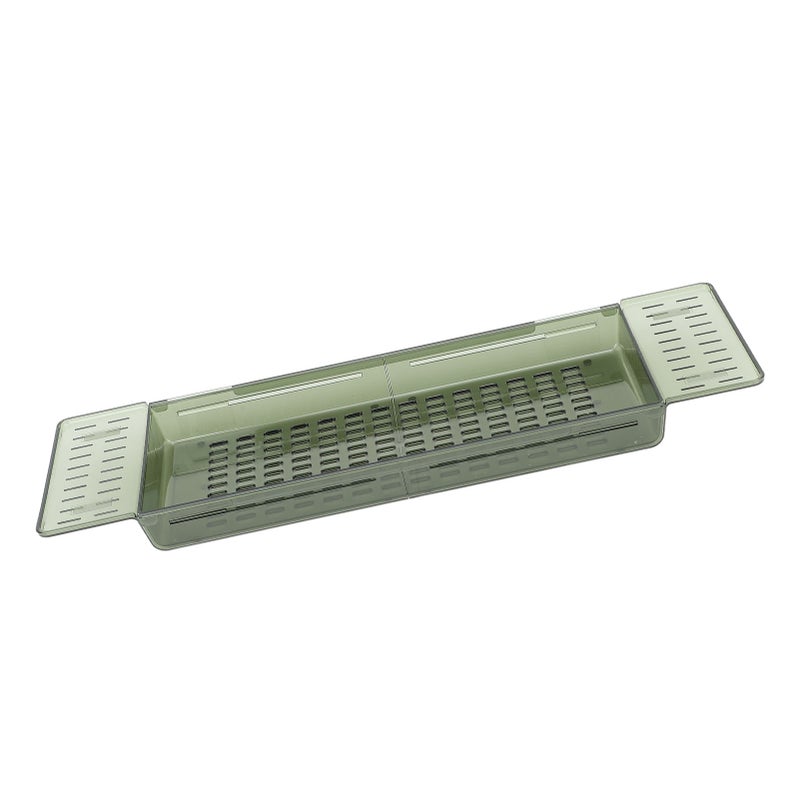 Bathtub Tray Table Extendable Draining Large Capacity Waterproof Bath Shelf for Bathroom Translucent Green - Image 5