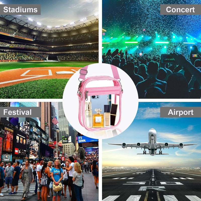 Fibrdoo Clear Crossbody Purse Bag, Clear Bag Stadium Approved with Front Pocket for Concerts Sports Festivals - Image 5