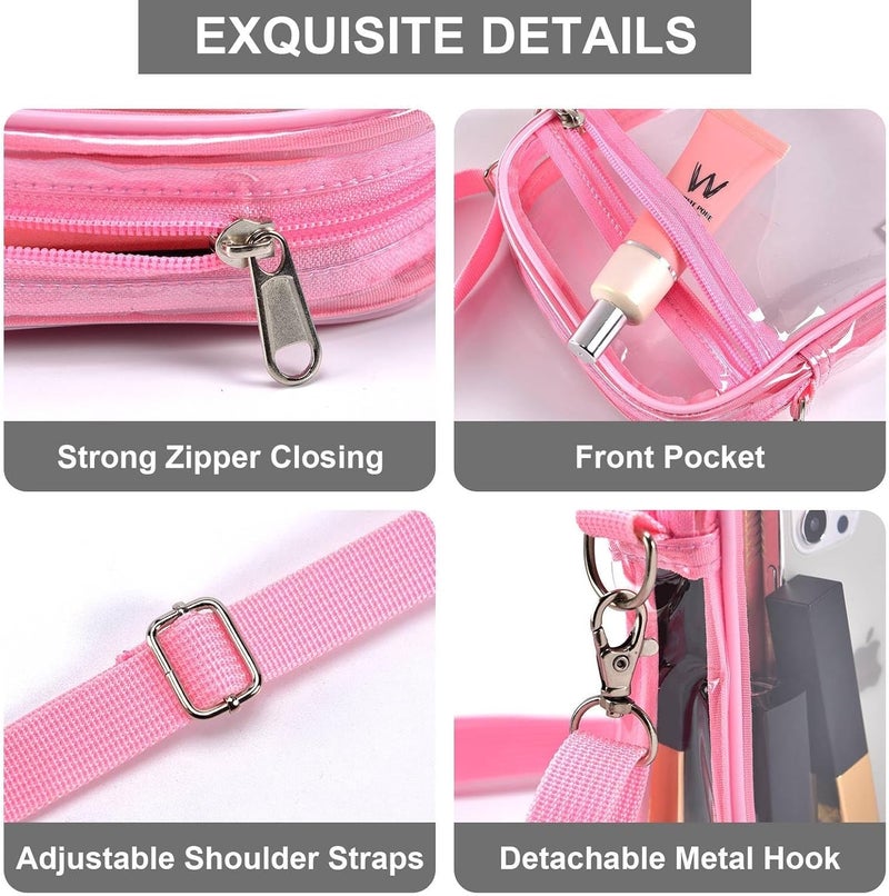 Fibrdoo Clear Crossbody Purse Bag, Clear Bag Stadium Approved with Front Pocket for Concerts Sports Festivals - Image 2