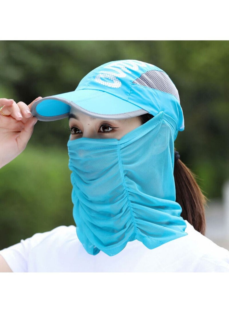 DubaiGallery 1pc Women Summer Breathable Sunshade Hat Detachable Adjustable UV Protection Wide Brim Shade Hat Neck Face Baseball Cap - Image 1