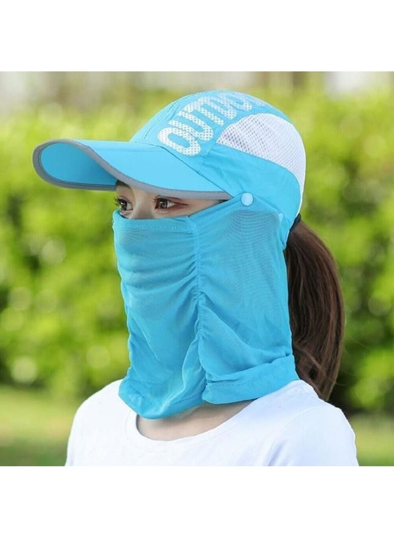 DubaiGallery 1pc Women Summer Breathable Sunshade Hat Detachable Adjustable UV Protection Wide Brim Shade Hat Neck Face Baseball Cap - Image 4