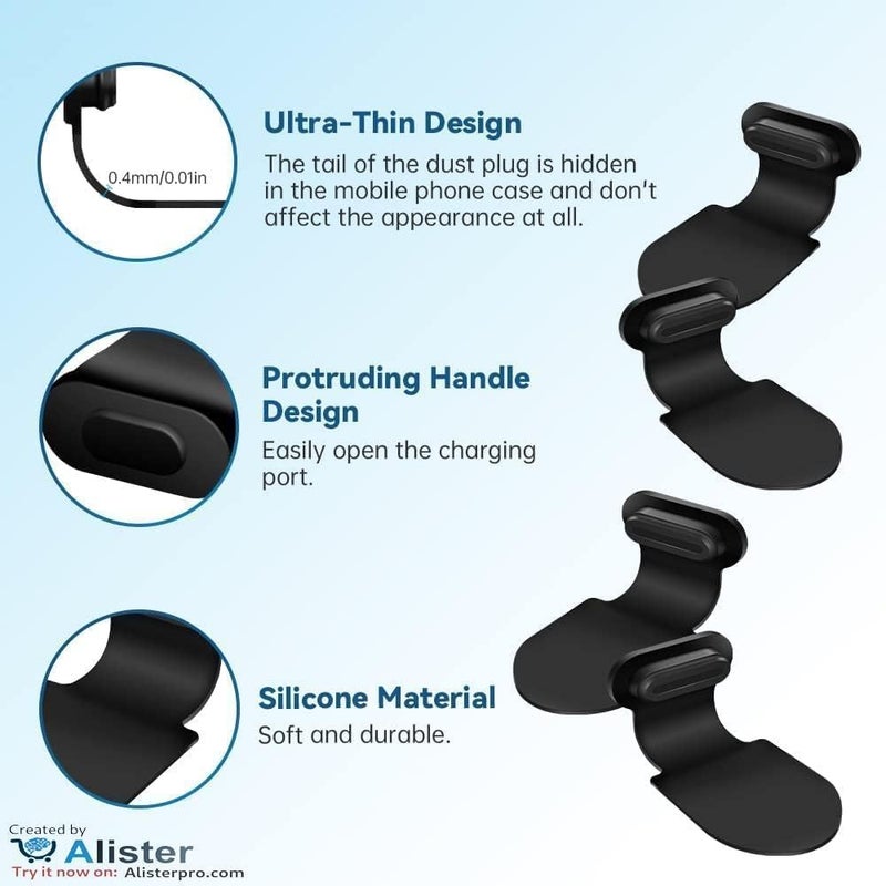 Silicone Cover for Type C Charging Port Dust and Water Protection Easy Install Black and White Colors for Daily Use Lightweight for Phones and Devices - Image 4