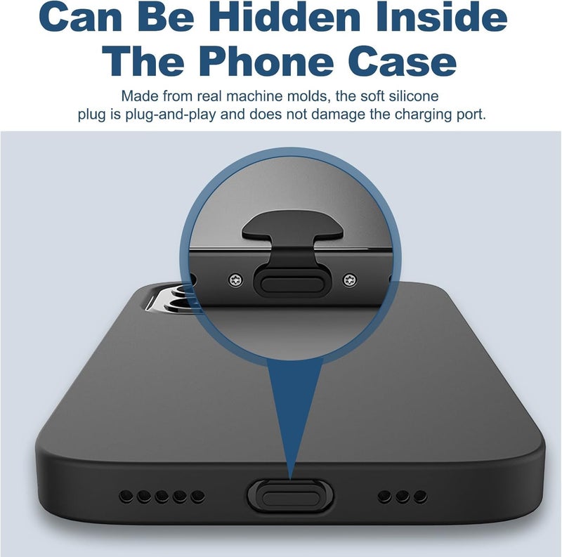 Silicone Cover for Type C Charging Port Dust and Water Protection Easy Install Black and White Colors for Daily Use Lightweight for Phones and Devices - Image 5