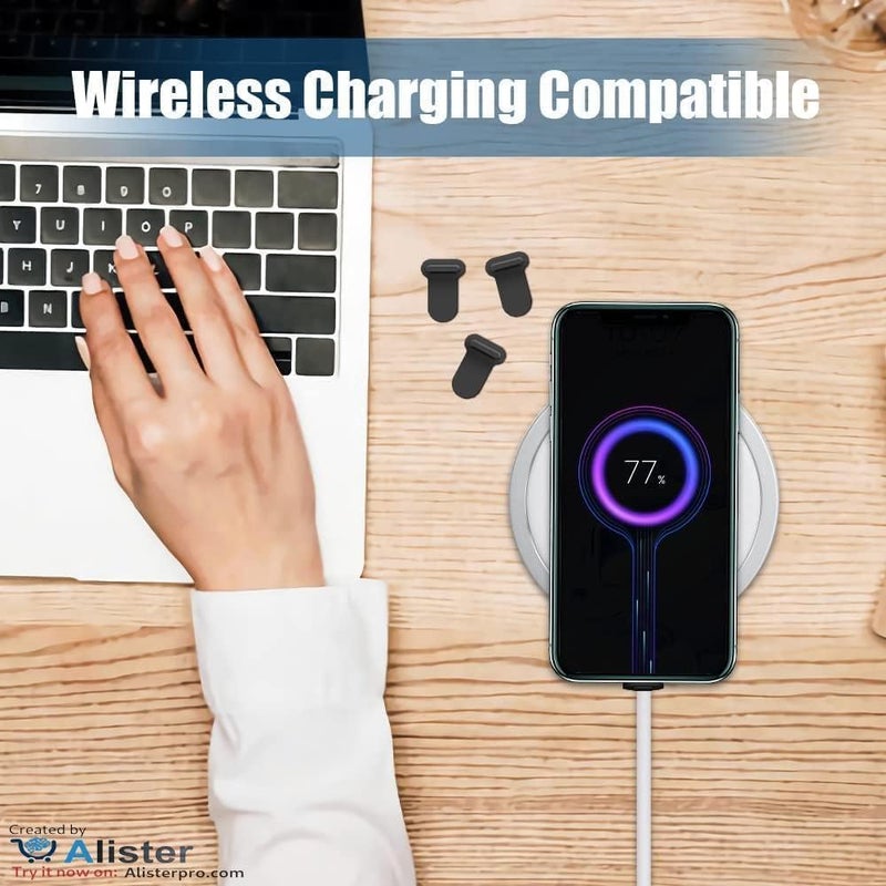 Silicone Cover for Type C Charging Port Dust and Water Protection Easy Install Black and White Colors for Daily Use Lightweight for Phones and Devices - Image 1