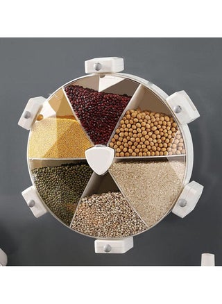 360 Degree Rotatable Wall Mounted Dry Food Dispenser Waterproof and Moisture-Proof 6 Grid Cereal Dispensers Food Storage Container Kitchen Storage Tank for Cereal, and Coffee Bean - pzsku/ZFC2003DA43B7635CA551Z/45/_/1708009822/1d4a229d-5c74-43e6-8bc2-53a98044f9c1