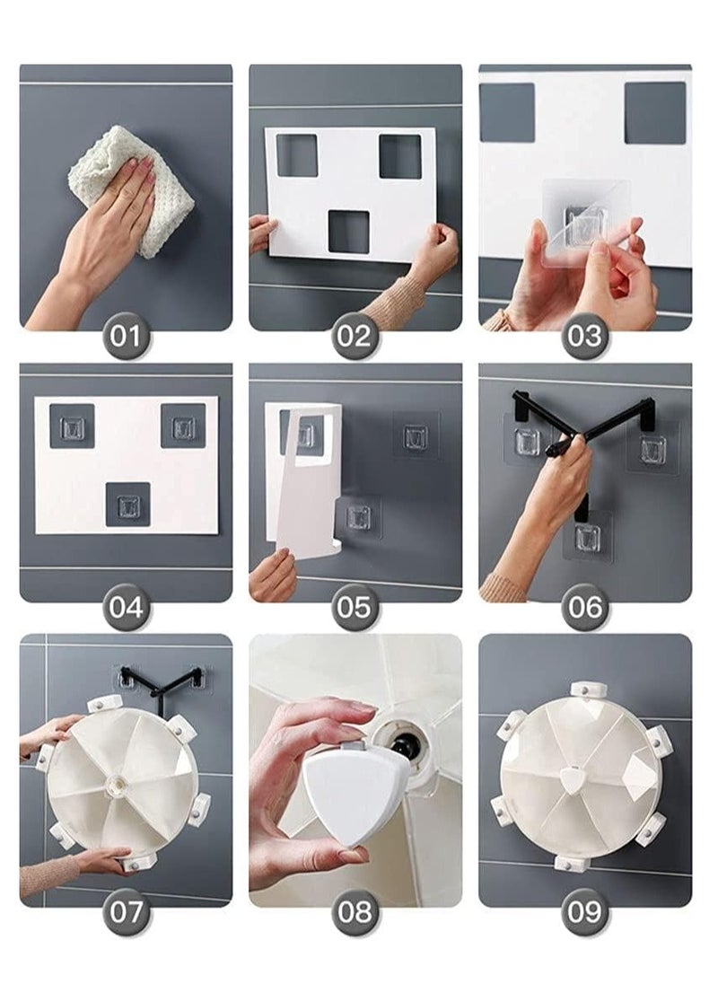 360 Degree Rotatable Wall Mounted Dry Food Dispenser Waterproof and Moisture-Proof 6 Grid Cereal Dispensers Food Storage Container Kitchen Storage Tank for Cereal, and Coffee Bean
