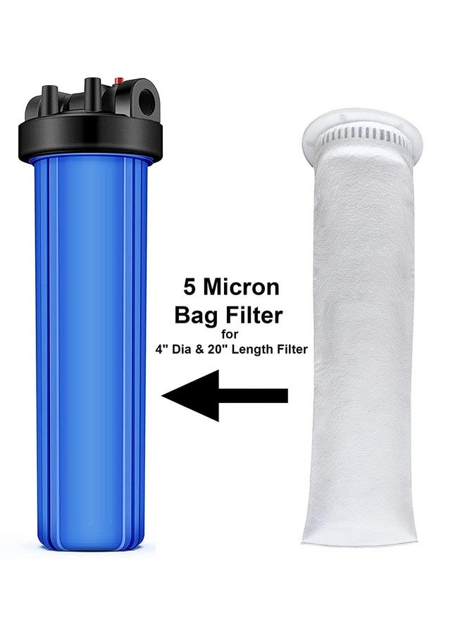 فلانر حقيبة فلتر مياه أكوا 4 بوصات قطر و20 بوصة طول 5 ميكرون - حوض فلتر حوض سمك شبكي من اللباد حقيبة شبكية من ميكرون (عبوة من قطعتين) - Image 5