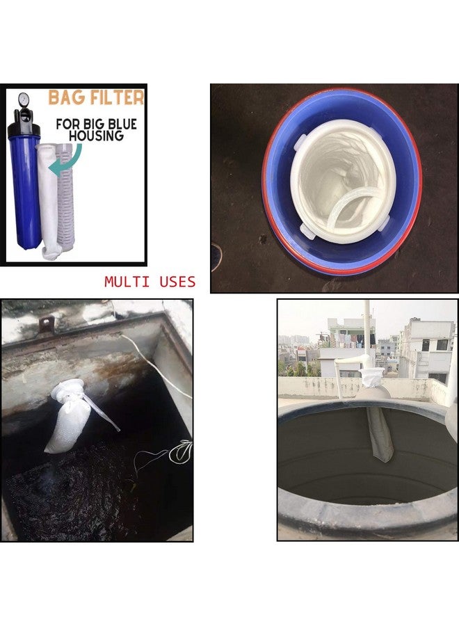 فلانر حقيبة فلتر مياه أكوا 4 بوصات قطر و20 بوصة طول 5 ميكرون - حوض فلتر حوض سمك شبكي من اللباد حقيبة شبكية من ميكرون (عبوة من قطعتين) - Image 4