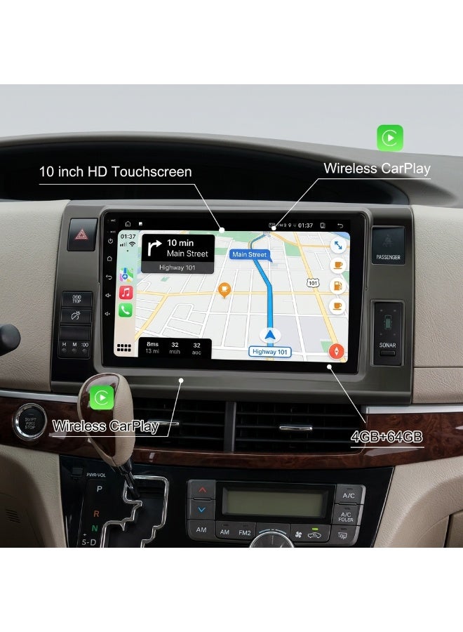 نظام الملاحة للسيارة الاندرويد 10 بوصة لتويوتا بريفيا 3 XR50 Estima 2006-2019 Carplay - Image 3