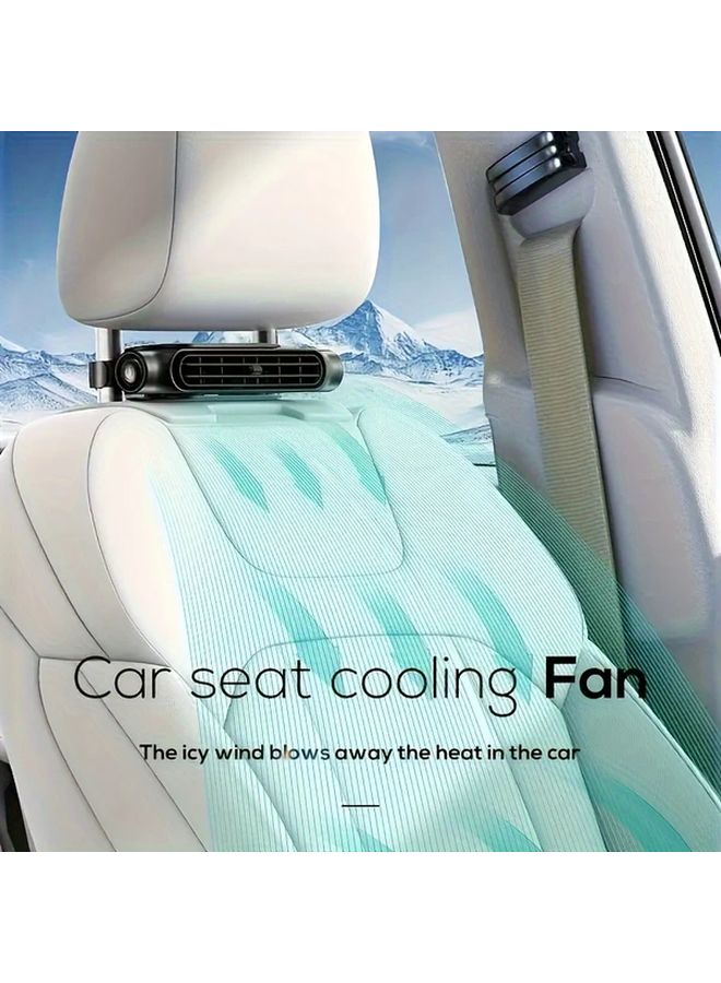 White USB Car Seat Fan Adjustable Airflow 3 Speeds No Leaf Design Easy Installation - Image 4