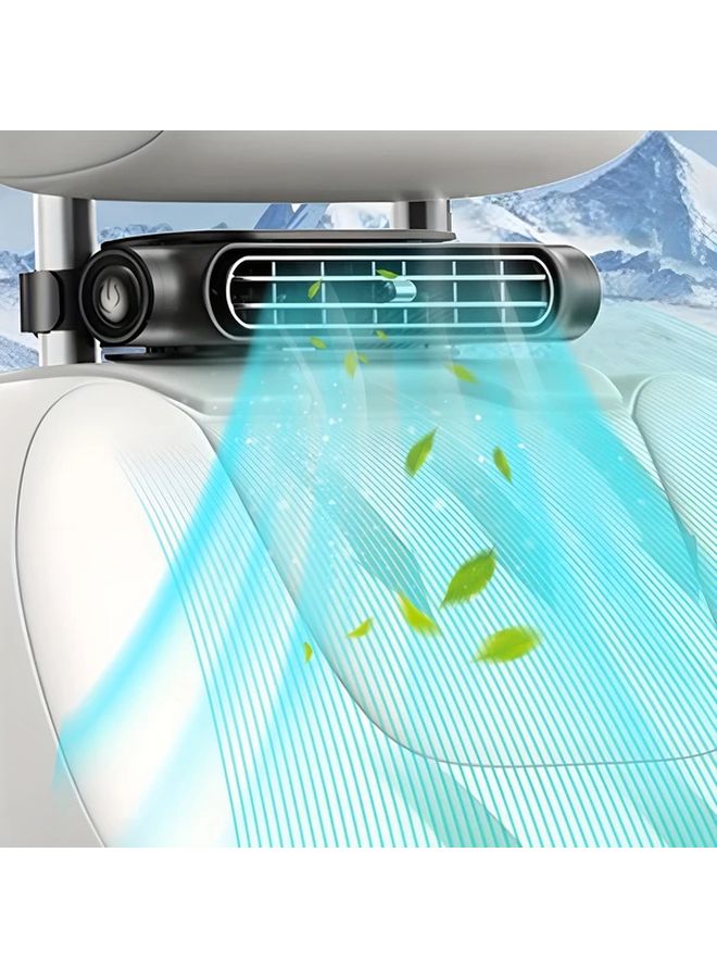 White USB Car Seat Fan Adjustable Airflow 3 Speeds No Leaf Design Easy Installation - Image 1