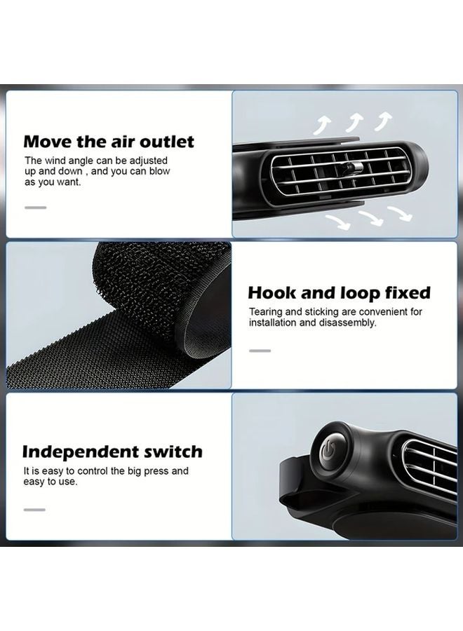 White USB Car Seat Fan Adjustable Airflow 3 Speeds No Leaf Design Easy Installation - Image 5
