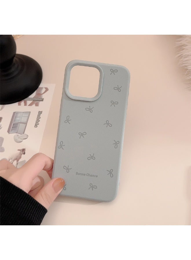 NIBEMINENT The Screen Is Filled With Bows Protective TPU Case Cover For iPhone 15, Ash Blue