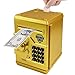Totola Piggy Bank Electronic Mini ATM for Kids Baby Toy Safe Coin Banks Money Saving Box Password Code Lock for ChildrenBoys Girls Best Gift Gold - Image 3