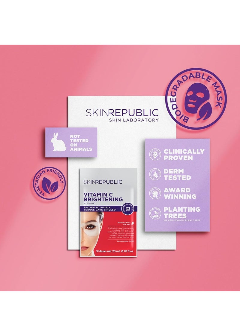 سكين ريبابلك قناع تفتيح العيون (9 أزواج) - مصل ثلاثي المفعول مع فيتامين سي وحبوب القهوة والشاي الأخضر، يقلل الهالات السوداء والانتفاخات والتعب، مرطب ومنعم ومختبر من قبل أطباء الجلدية - Image 5