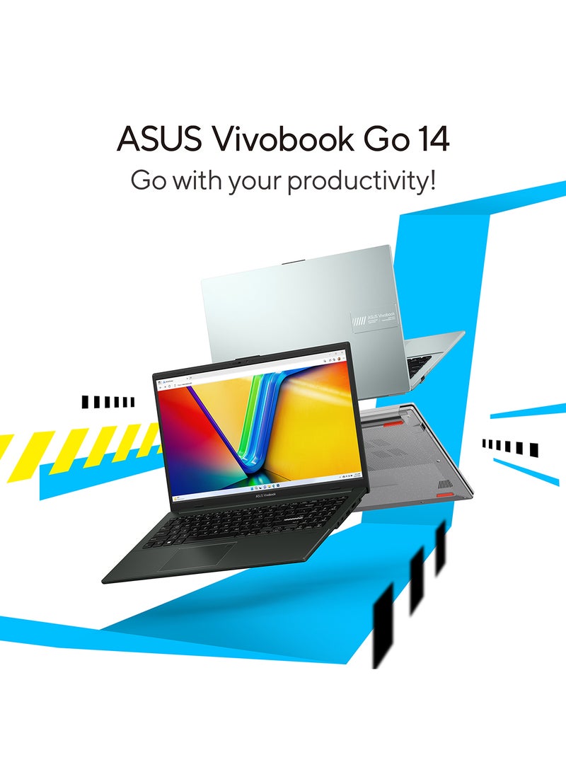 ASUS Vivobook GO 14 E1404GA-NK039W Laptop With 14-Inch Display, Core i3-N305 Processor/8GB RAM/256GB SSD/Intel UMA Graphics/Windows 11 Home English/Arabic Cool Silver - Image 3