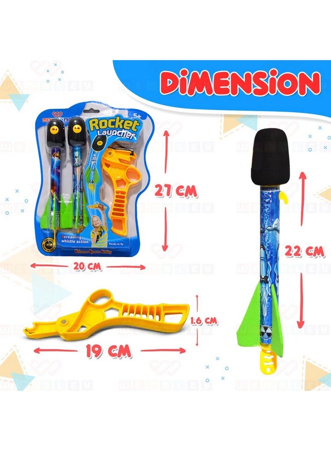 ويمبلي قاذفة صواريخ من الفوم ويمبلي سكاي مع مقلاع للأطفال، صاروخ طائر يصدر صوت صفير، ألعاب خارجية للأولاد والبنات - عبوة من قطعتين، ألوان عشوائية - Image 4