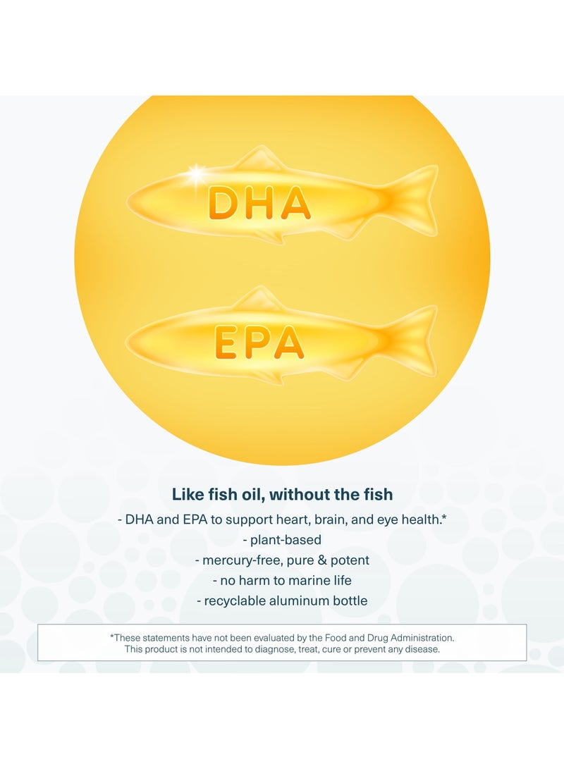 youtheory Oceanfriendly Omega Algae Oil With Omega3 1470 Mg Supports Brain Eye + Heart Health 60 Softgels - Image 2