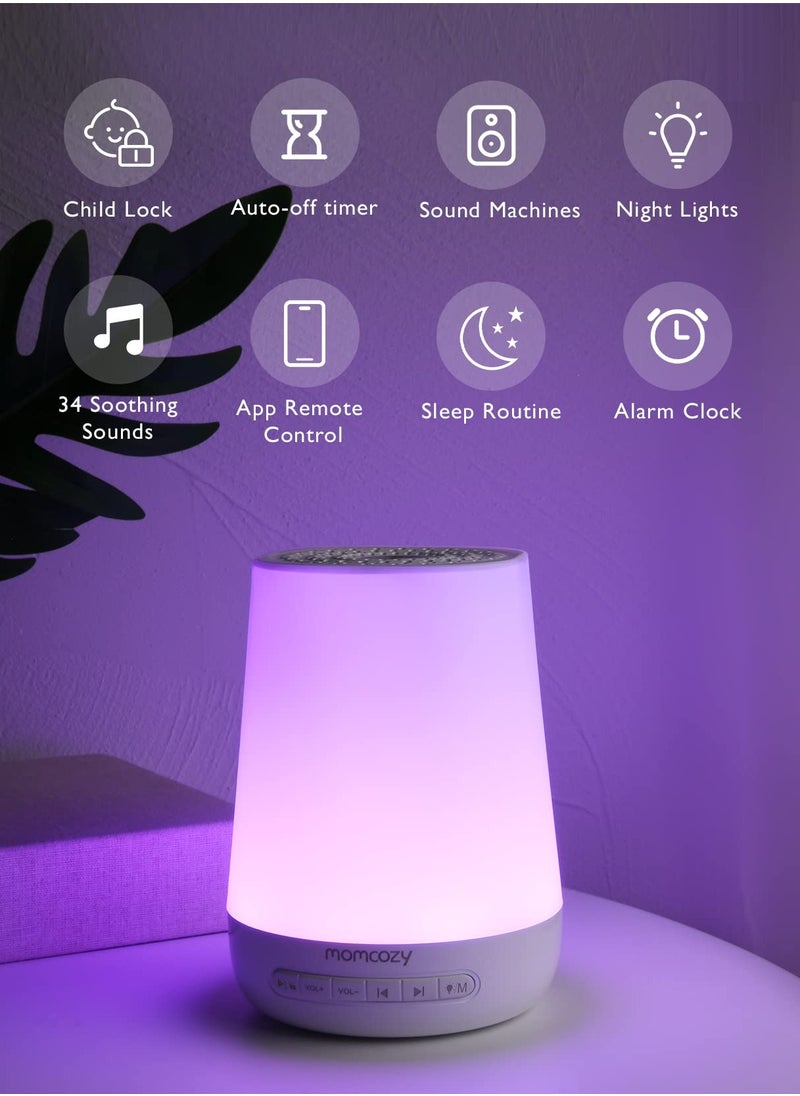 Momcozy - Baby Sleep Soother, Baby Sound Machine, White Noise Machine for Baby Sleeping with Night Light, Toddler Sleep Trainer with 34 Soothing Sounds, Timer, App Remote Control - Image 1