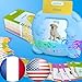 HALCONTORNO Bilingual English French Flash Cards Franais Talking Flash Cards for Kids Pocket Speech for Toddlers 312 Educational Learning Toy Audible Gift Play Cards Autism Sensory Toys Blue - Image 3