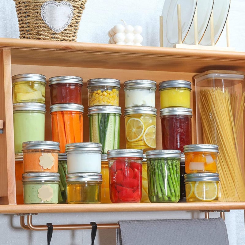 FAVOMOTO 6pcs 10oz Mason Jar Storage Containers with Wide Mouth Lids, Airtight Food Storage Jars for Kitchen and Household Organization - Image 4