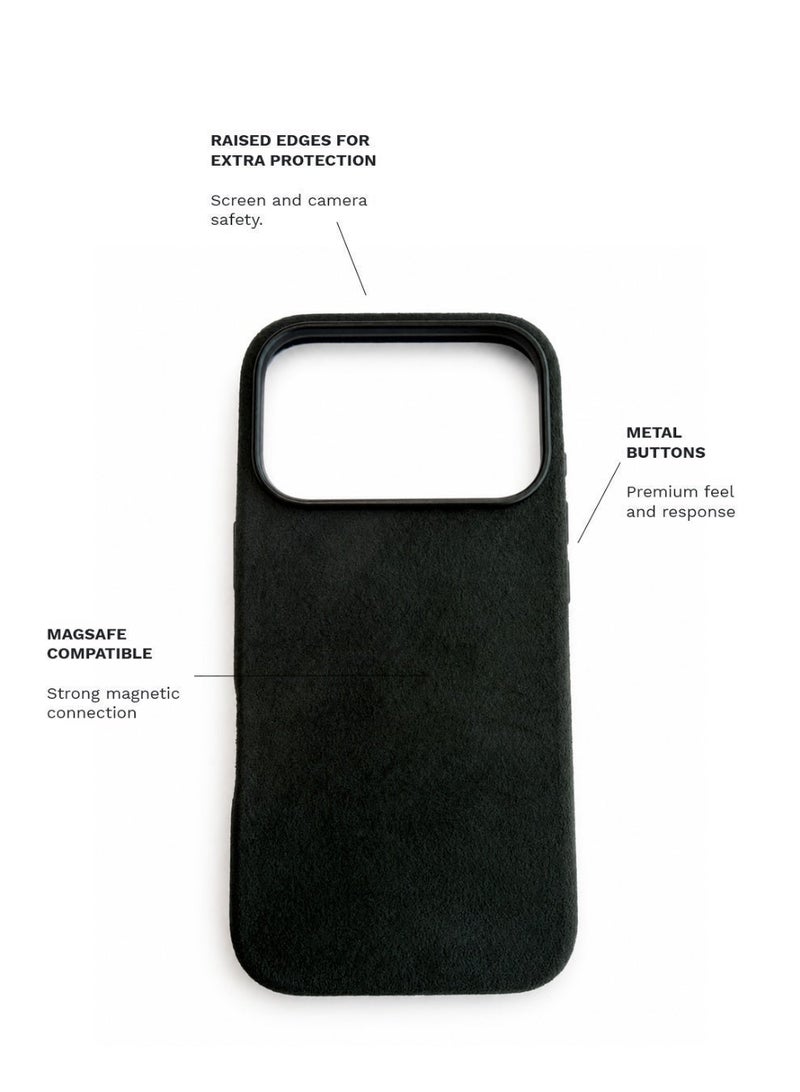 LOOP Alcantara Case Compatible with iPhone 18 Pro, Slim MagSafe Compatible Cover, Soft Suede Feel, Metal Buttons, Raised Camera and Screen Protection - Image 4