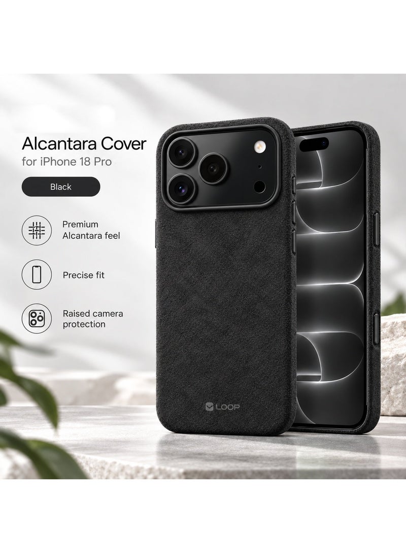 LOOP Alcantara Case Compatible with iPhone 18 Pro, Slim MagSafe Compatible Cover, Soft Suede Feel, Metal Buttons, Raised Camera and Screen Protection - Image 5