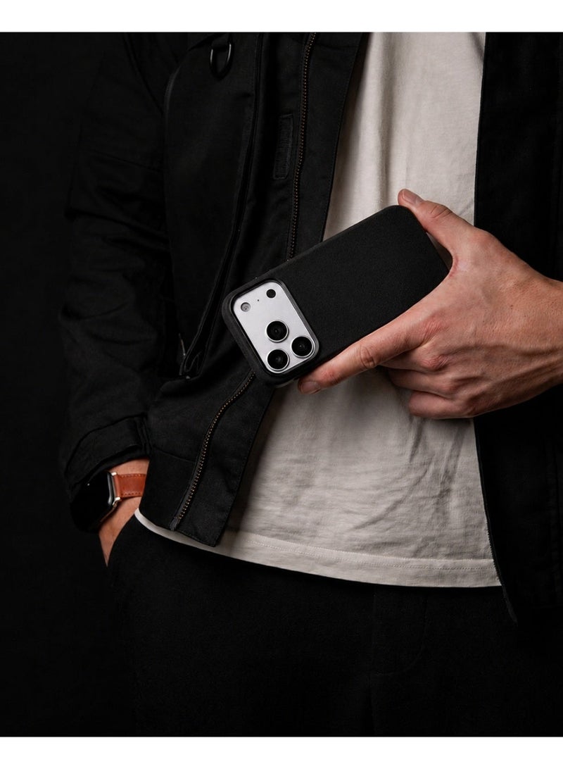 LOOP Alcantara Case Compatible with iPhone 18 Pro, Slim MagSafe Compatible Cover, Soft Suede Feel, Metal Buttons, Raised Camera and Screen Protection - Image 3