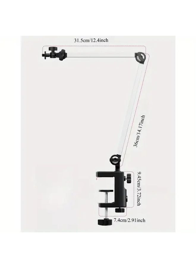 Silvery Heavy Duty Rotating Foldable Arm Stand Adjustable Height 360 Swivel Base - Image 1